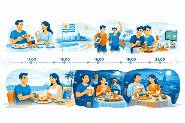 Таймлайн типичной субботы уругвайца